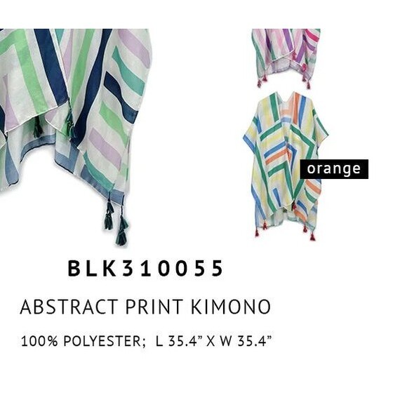 Do Everything In Love Abstract Kimono – Tassel Trim, Lightweight Boho Layer, OS - Picture 12 of 16